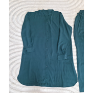 Emrald Green Flowy Linen Modest Shirt and Trouser Co-ord Set