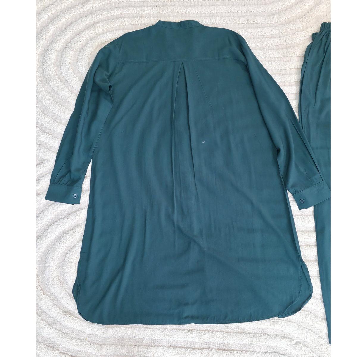 Emrald Green Flowy Linen Modest Shirt and Trouser Co-ord Set