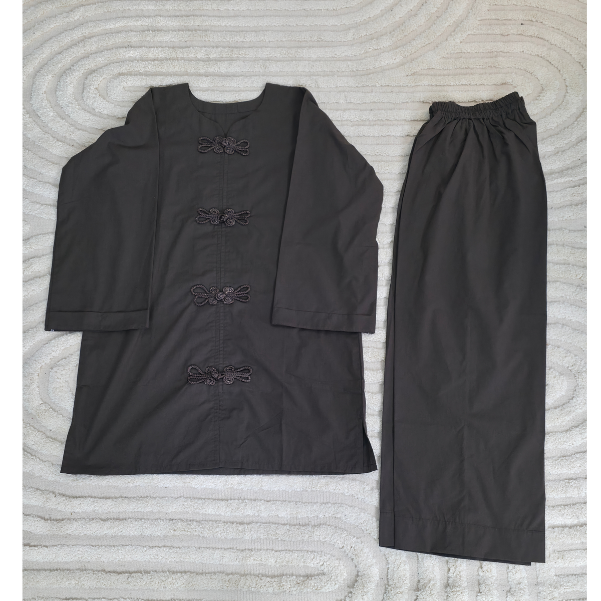 Chocolate Brown 100% Cotton Modest Shirt and Trouser Co-ord Set