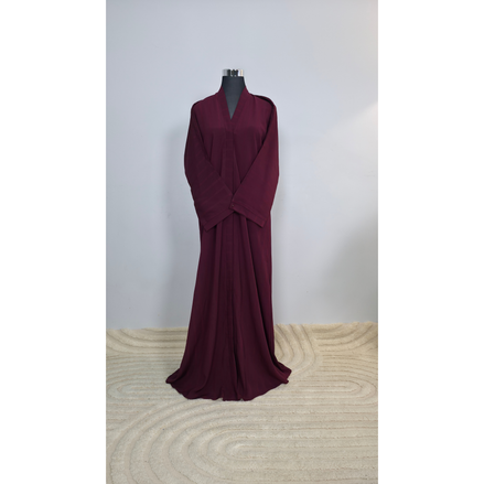 Burgundy Plain minimal Abaya