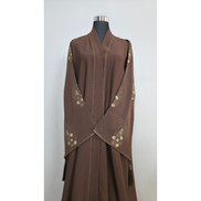 Mocha Brown Embroidered  Abaya