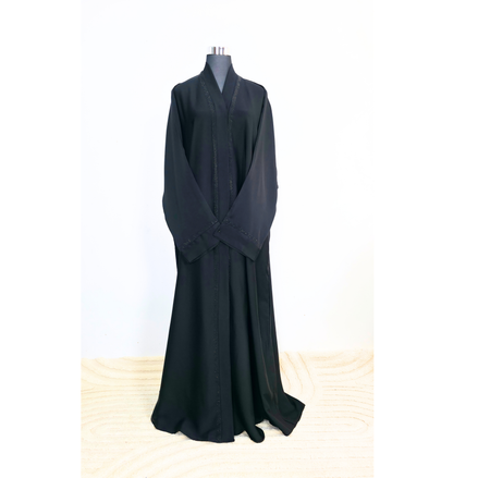 Black Abaya with Subtle Diamantes Detailing