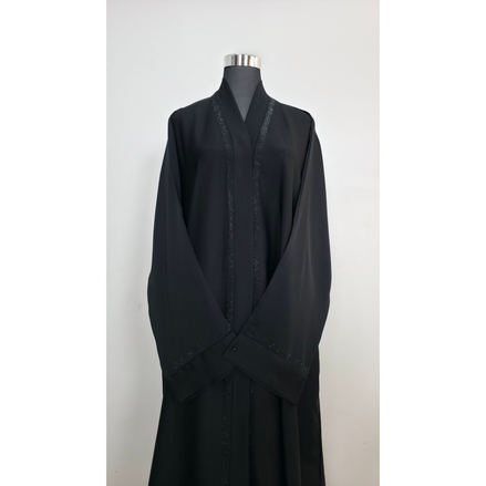 Black Abaya with Subtle Diamantes Detailing