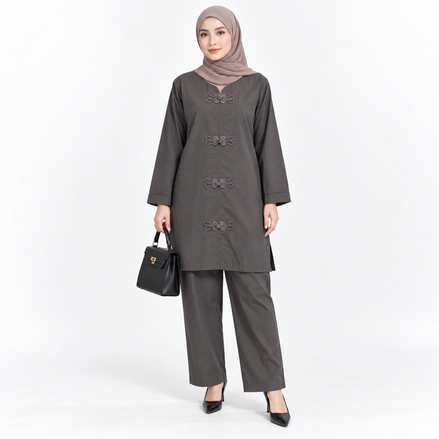 Chocolate Brown 100% Cotton Modest Shirt and Trouser Co-ord Set