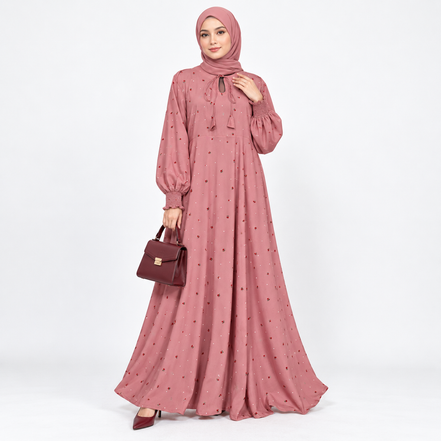 Pink Floral Print Maxi Dress