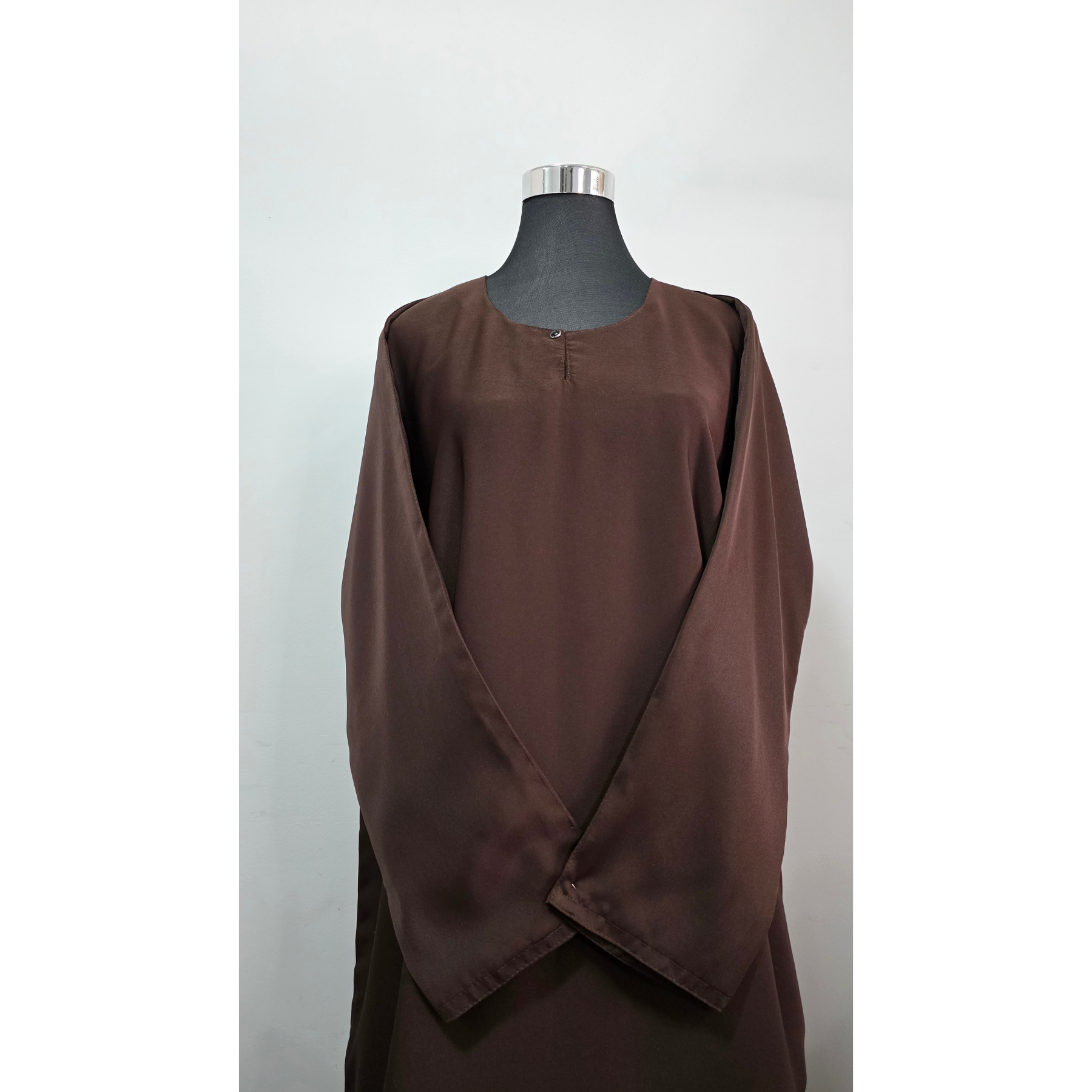 Brown Modest Dress with Matching Hijab – Elegant Maxi Abaya