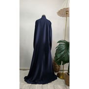 Navy Blue Embroidered Abaya with Matching Embroidered Hijab