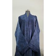 Blue Printed Abaya with Subtle Pattern