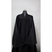 Black Satin Abaya with wide sleeves