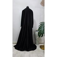 Black Satin Abaya with wide sleeves