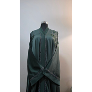Green Beaded Abaya| Luxury Modest Wear