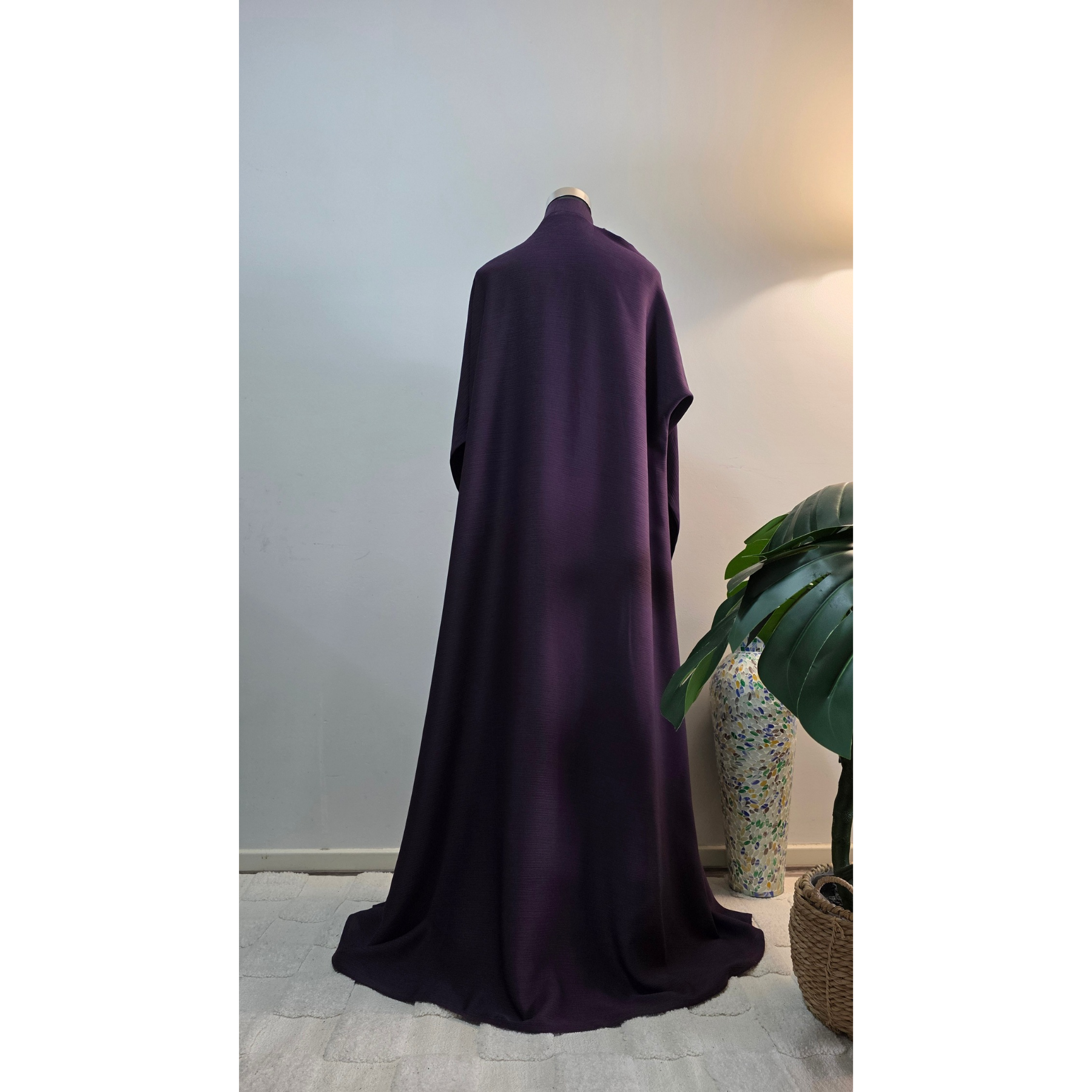 Deep Purple Beaded Abaya