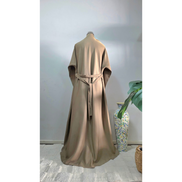 Beige Embroidered and DMC stone Embellished Abaya