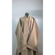 Beige Embroidered and DMC stone Embellished Abaya