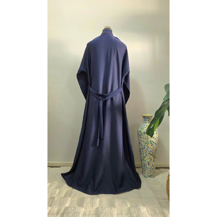 Navy Blue Embroidered and DMC stone Embellished Abaya