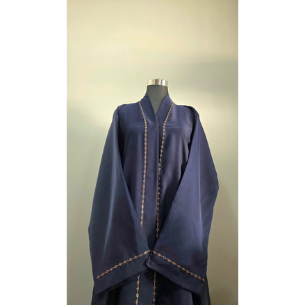 Navy Blue Embroidered and DMC stone Embellished Abaya