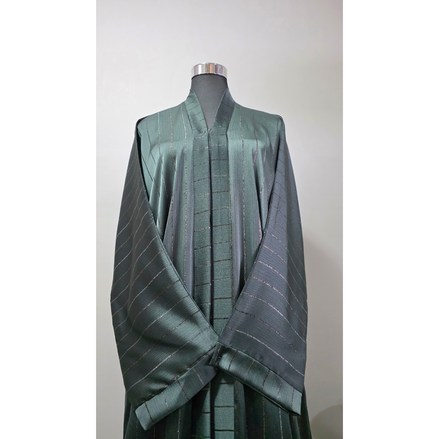 Green Stripe Satin Abaya