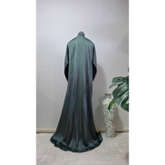 Green Stripe Satin Abaya