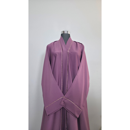 Mauve pink Diamantes Abaya| Premium Abaya