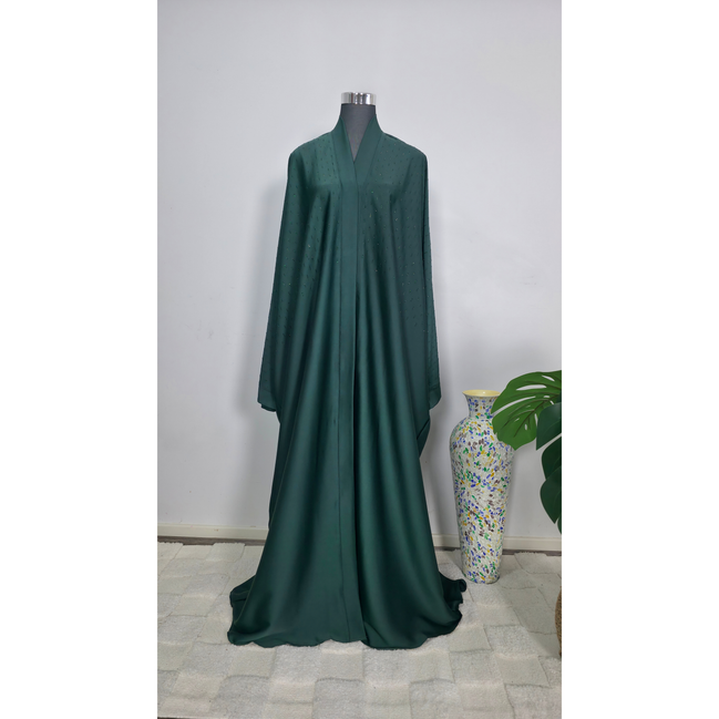 Emrald Green Abaya with diamante Detailing