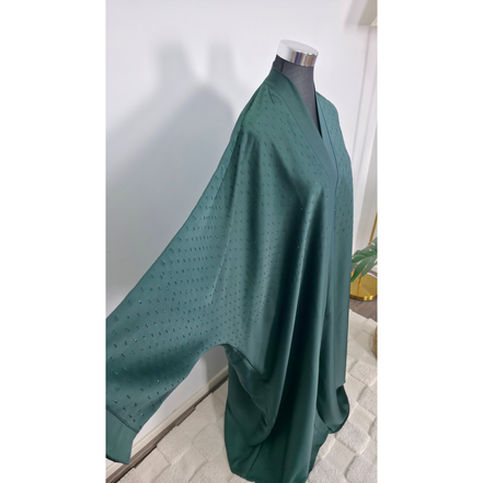 Emrald Green Abaya with diamante Detailing