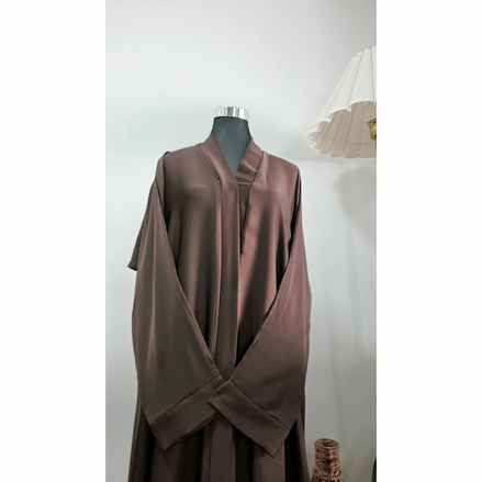 Chocolate Brown Satin Abaya