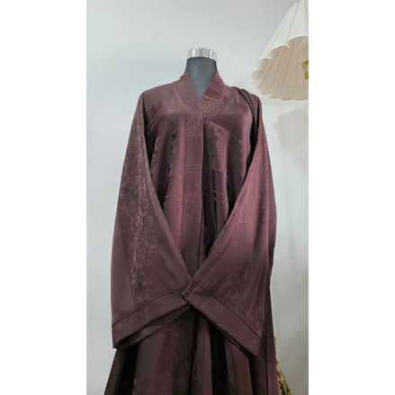 Brown self printed  Abaya – Full Length Modest Dress