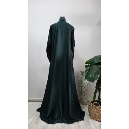 Emerald Green Abaya with Embroidered Cuffs