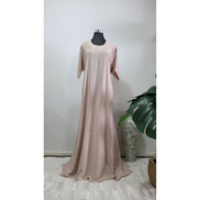 Blush Nude Pearl and Beaded 3 piece Abaya Set with Hijab | Luxury Modest Wear