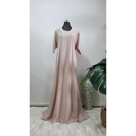 Blush Nude Pearl and Beaded 3 piece Abaya Set with Hijab | Luxury Modest Wear