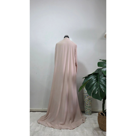 Blush Nude Pearl and Beaded 3 piece Abaya Set with Hijab | Luxury Modest Wear