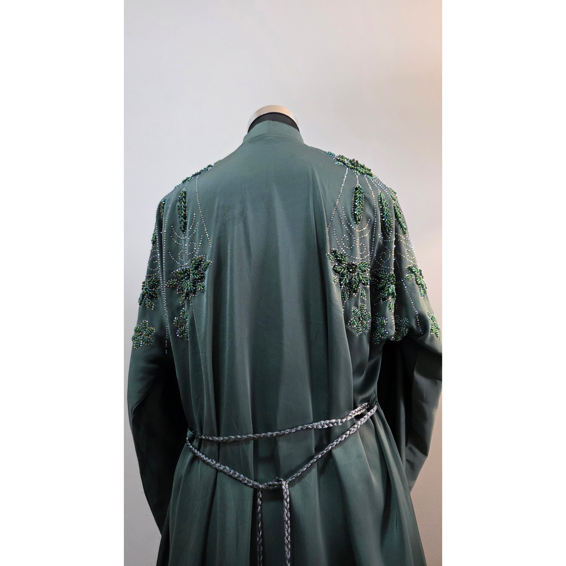 Green Beaded Abaya| Luxury Modest Wear