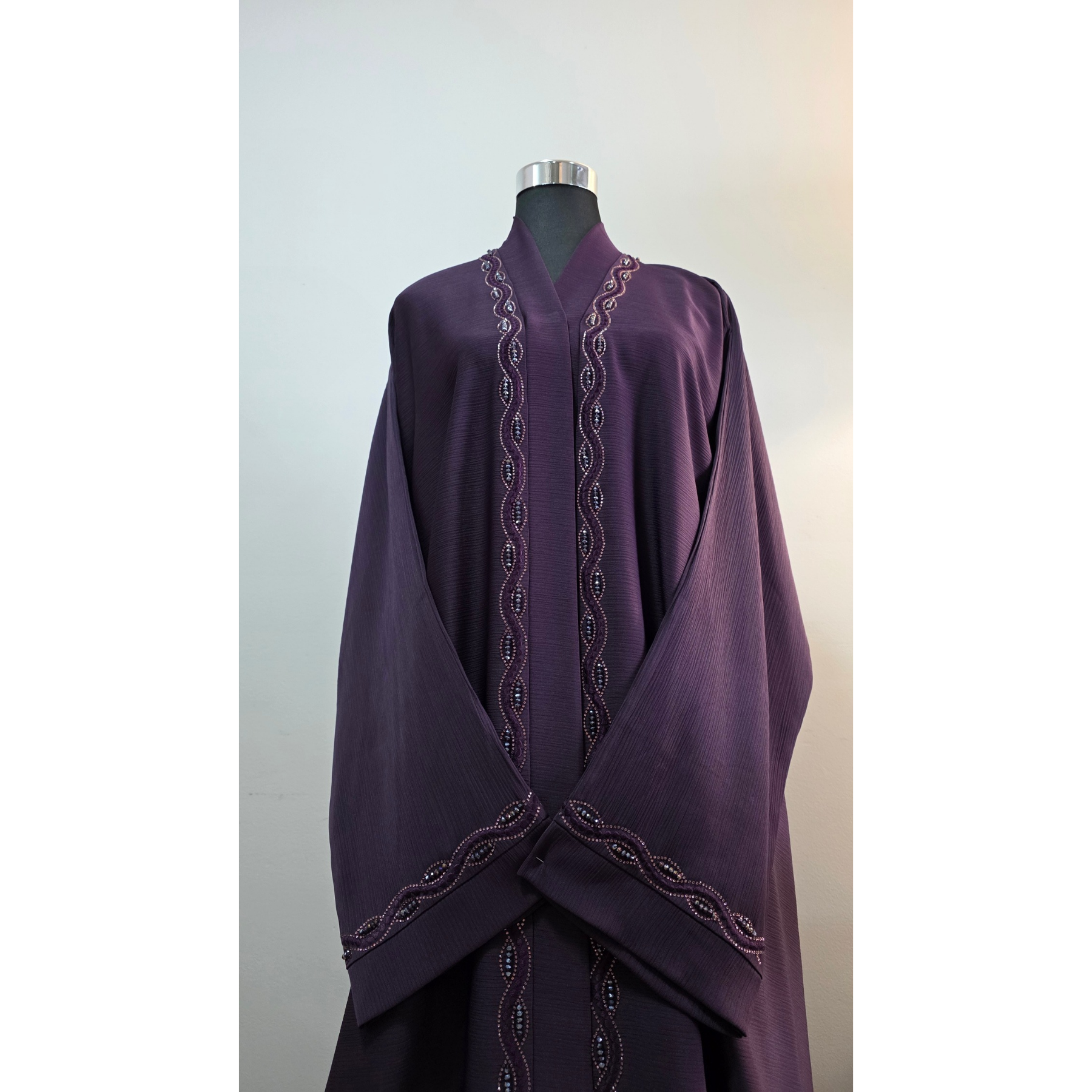 Deep Purple Beaded Abaya