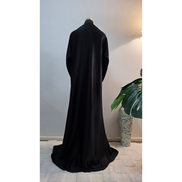 Black Satin Abaya with Diamantes detailing