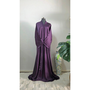 Purple Stripe Satin Abaya