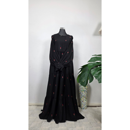 Flowy Black Tiered Maxi Dress