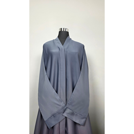 Satin Grey and Plum Tie & Dye Ombré Abaya