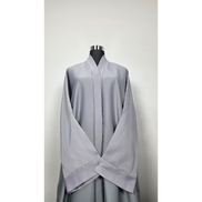 Satin Ombré Abaya – Grey to Teal Gradient