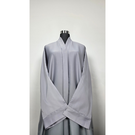 Satin Ombré Abaya – Grey to Teal Gradient
