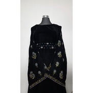 Black Velvet Embroidered Abaya with Matching Hijab
