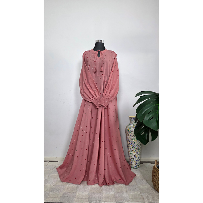 Pink Floral Print Maxi Dress