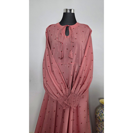 Pink Floral Print Maxi Dress