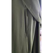 Olive Green Modest Maxi Dress with zip Pockets