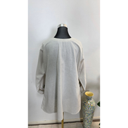 Striped Modest Shirt with Bird Embroidery