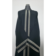 Black Leaf Embroidered Abaya