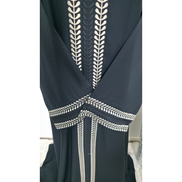 Black Leaf Embroidered Abaya
