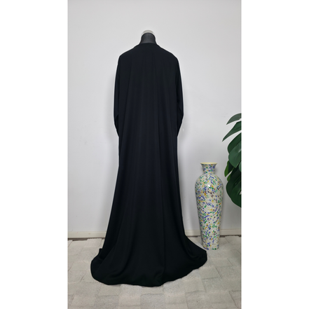Black Leaf Embroidered Abaya