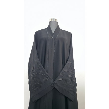 Black Embroidered Abaya with matching Hijab