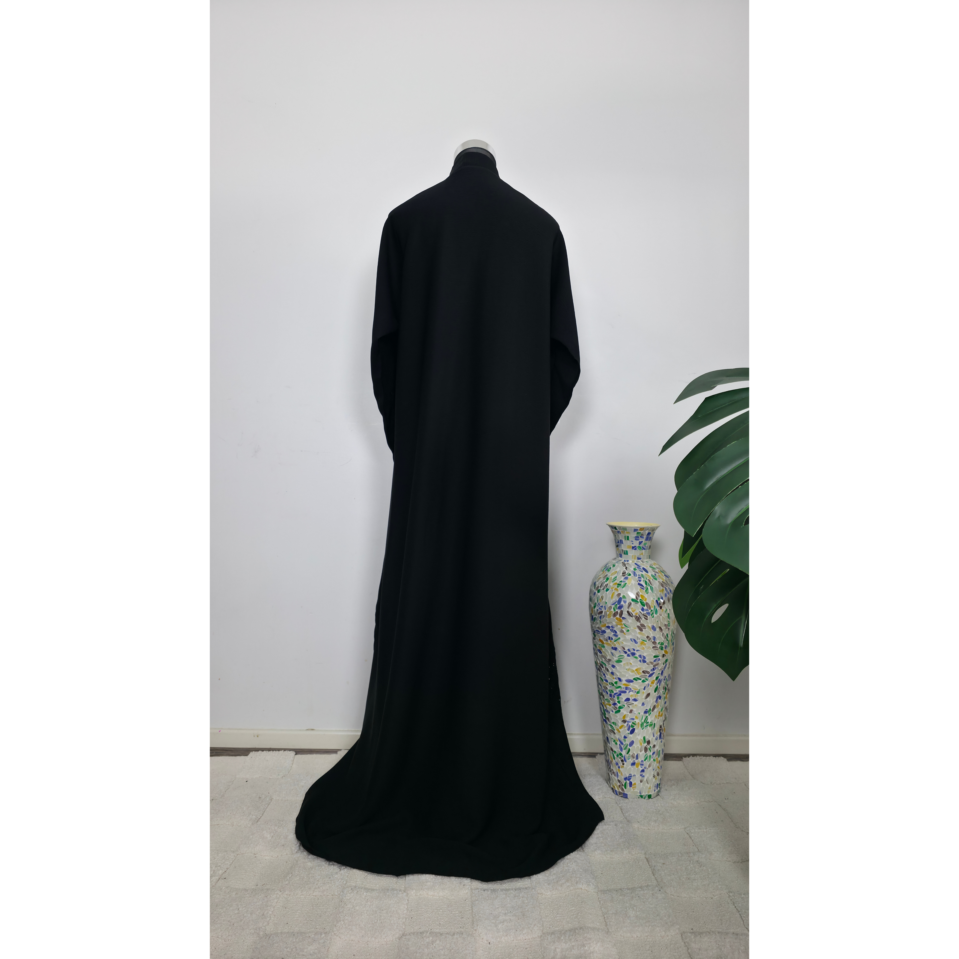 Black Embroidered Abaya with matching Hijab