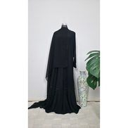 Black Embroidered Abaya with matching Hijab
